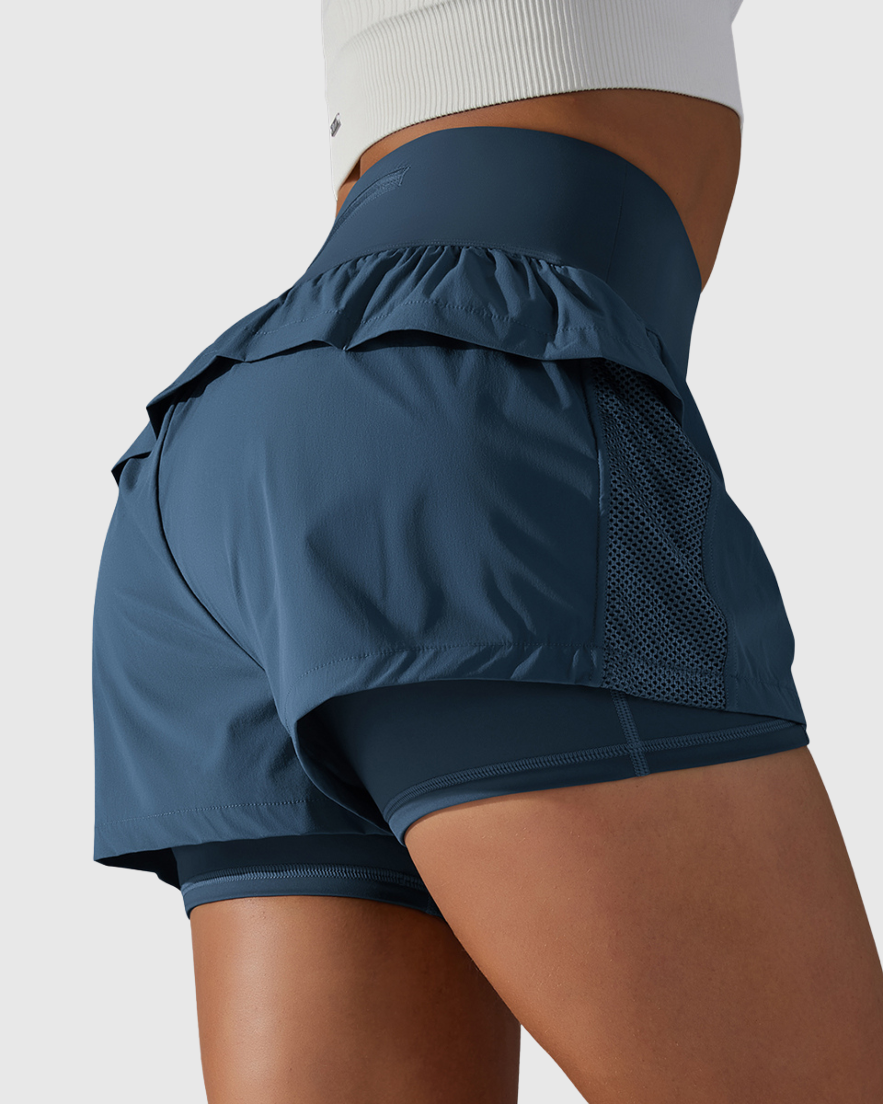 Short Azul Marinho Fitness 2 In 1 Tauranga Feminino