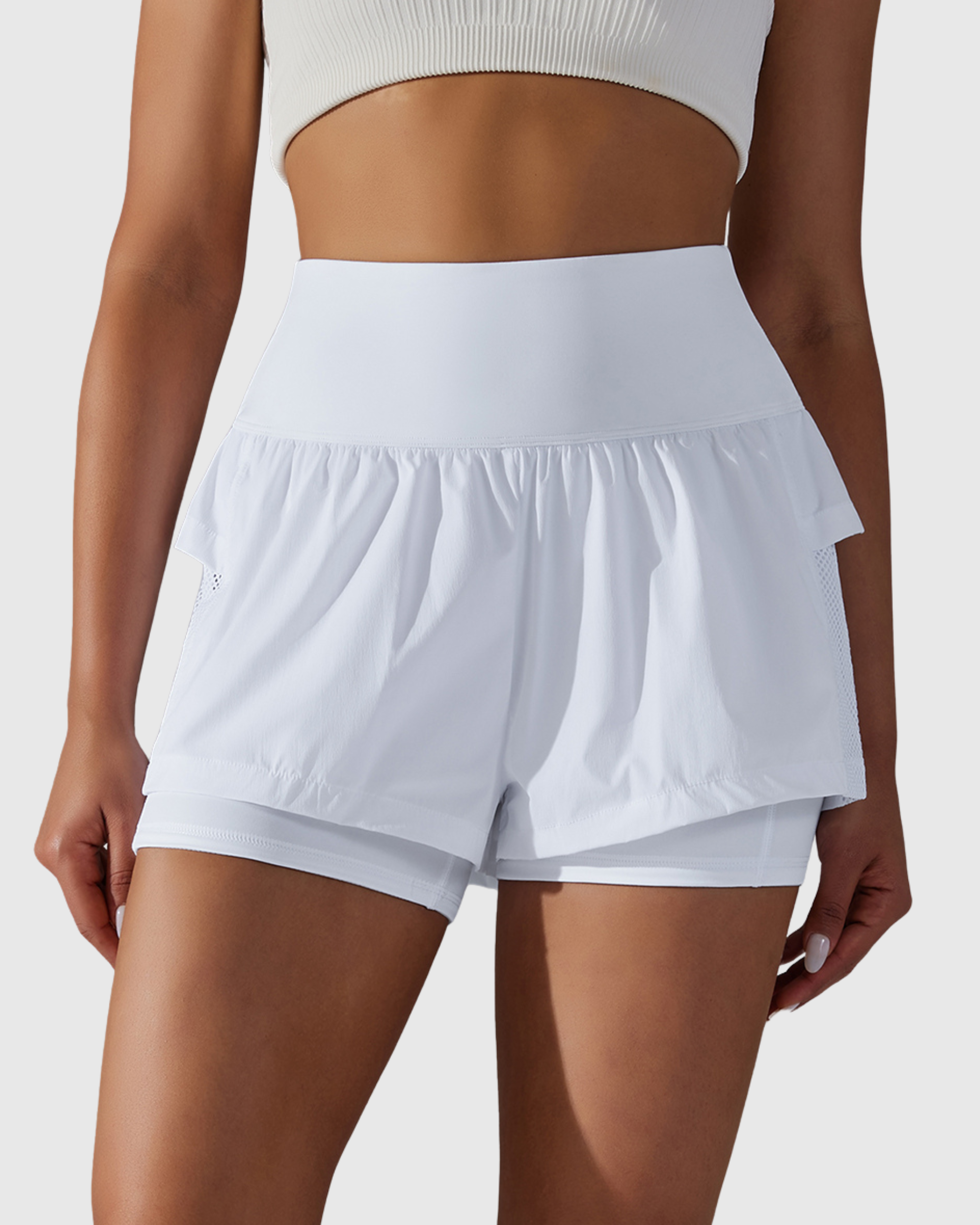 Short Branco Fitness 2 In 1 Tauranga Feminino