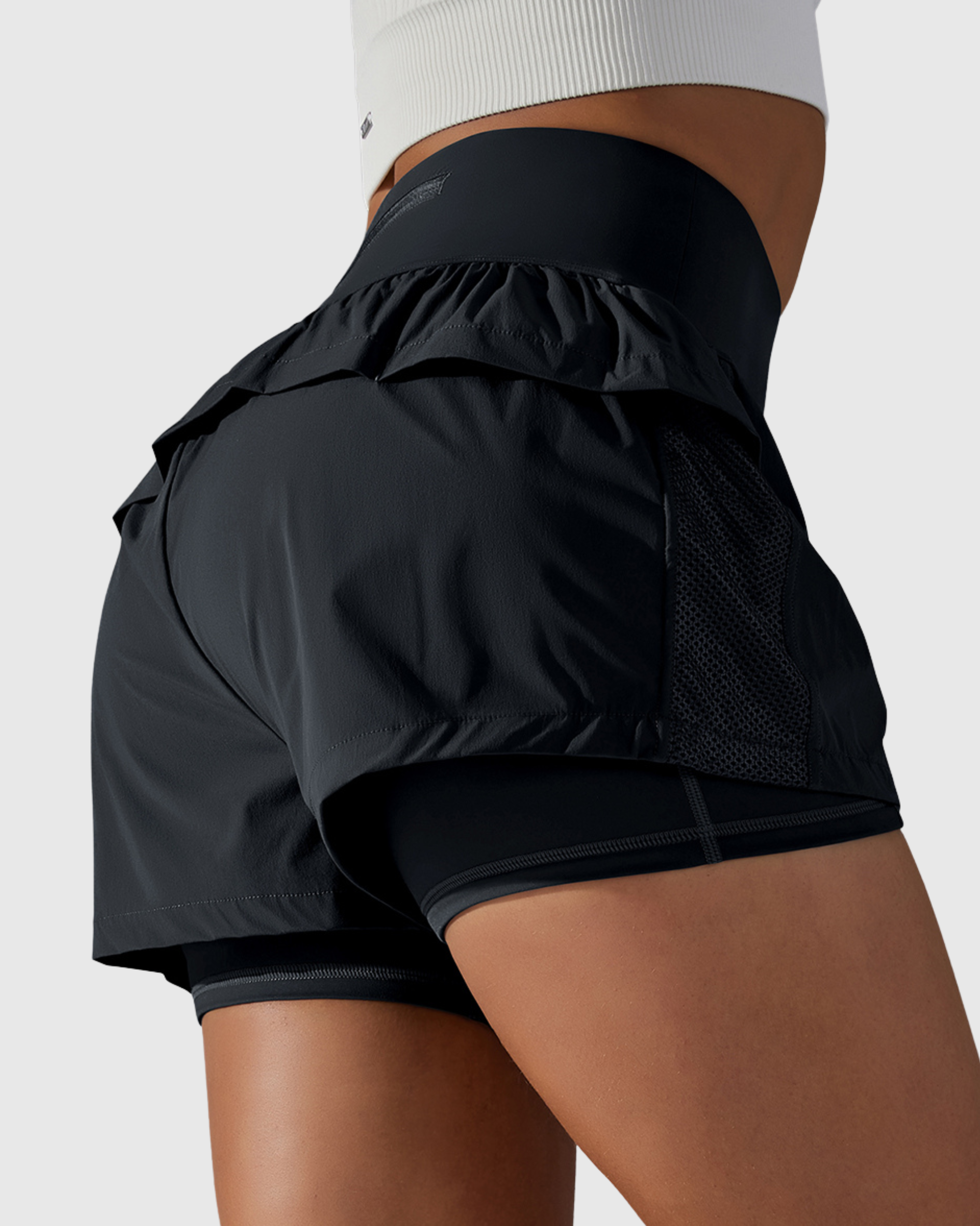 Short Preto Fitness 2 In 1 Tauranga Feminino