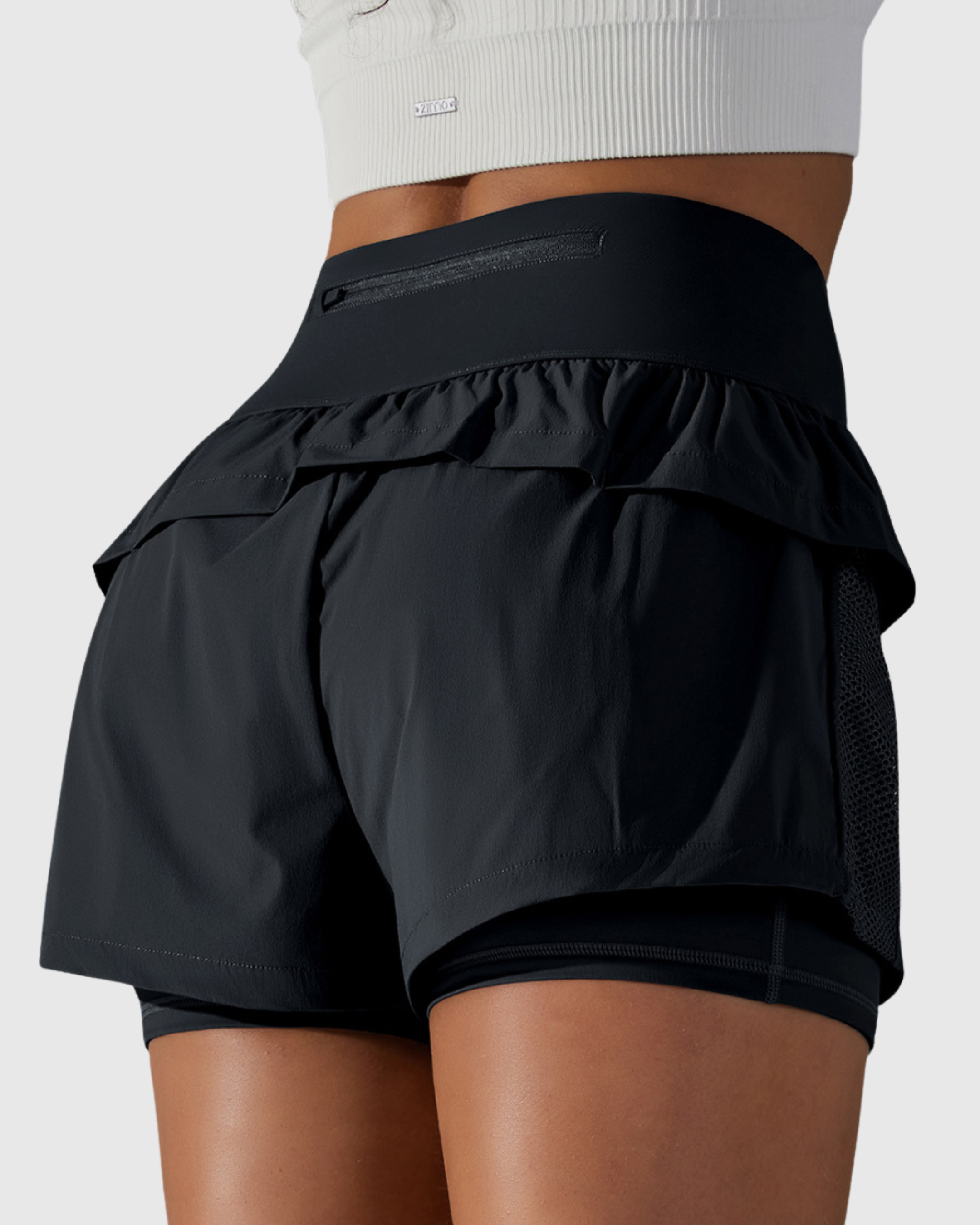 Short Preto Fitness 2 In 1 Tauranga Feminino